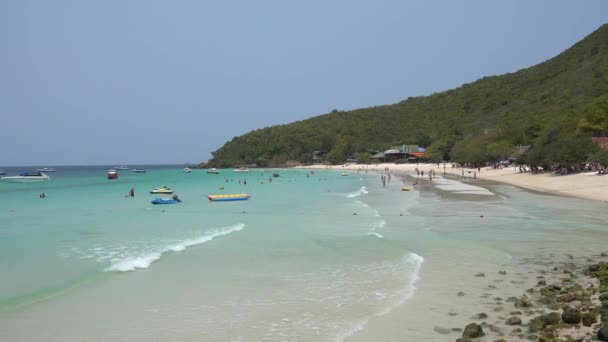 Pattaya Spiaggia Tropicale Koh Larn Isola Spiaggia Gente Rilassa Sulla — Video Stock