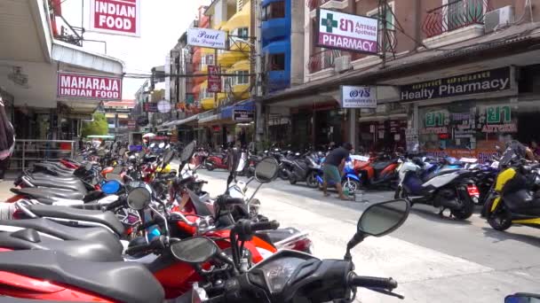 Pattaya Ulica Znakuje Kawiarnie Bary Pattaya Tajlandia Marzec 2020 — Wideo stockowe