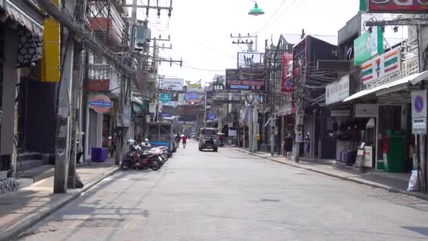 Camminando Strada Popolare Strada Nel Giorno Pattaya Pattaya Thailandia Marzo — Video Stock
