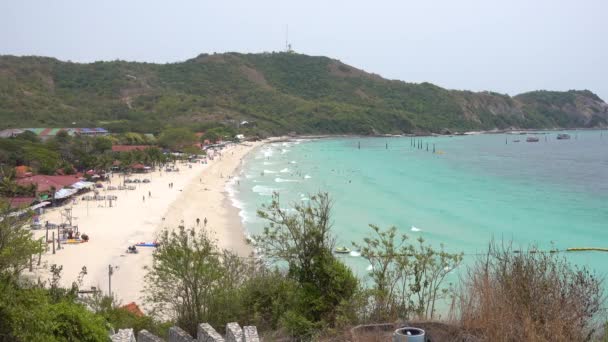 Pattaya Τροπική Παραλία Koh Larn Νησί Samae Παραλία Άνθρωποι Χαλαρώσετε — Αρχείο Βίντεο