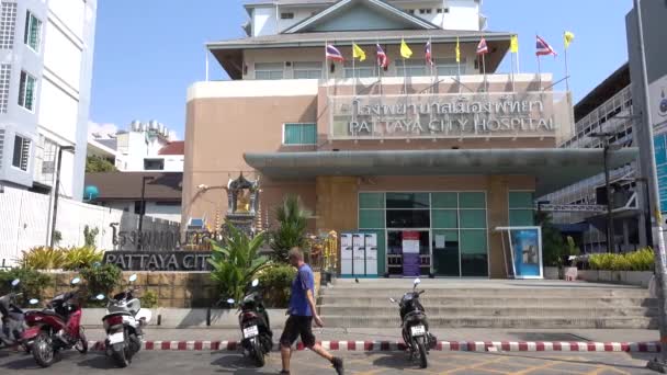 Vista Dell Ospedale Cittadino Pattaya Pattaya Thailandia Marzo 2020 — Video Stock