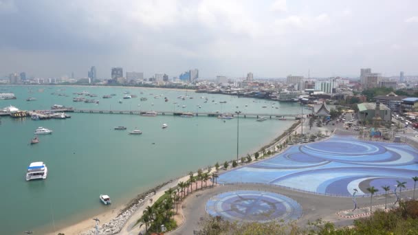 Pattaya Panoramic View City Coast Pratumnak Hill — стокове відео