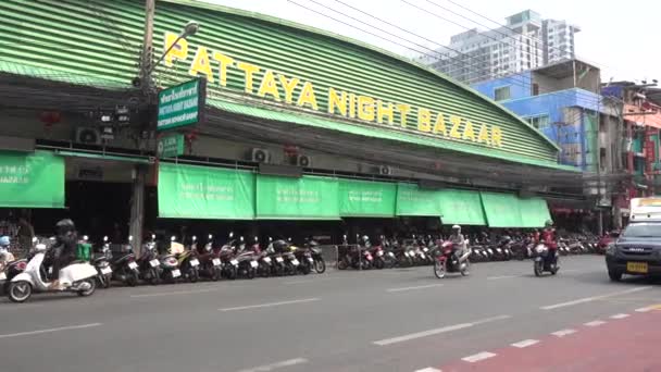 Pattaya Utsikt Över Pattaya Natt Basaren Pattaya Thailand Mars 2020 — Stockvideo
