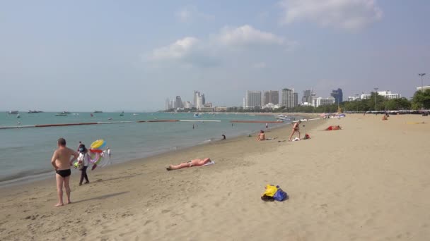 Pattaya Vacker Utsikt Över Stadens Strand Pattaya Thailand Mars 2020 — Stockvideo