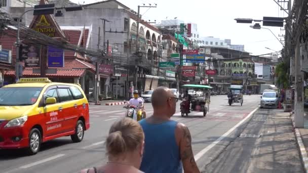 Pattaya Pattayasaisong路上的车流 泰国帕塔亚2020年3月 — 图库视频影像