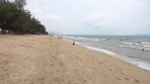 Vista Pattaya Playa Jomtien Pattaya Tailandia Marzo 2020 — Vídeo de stock