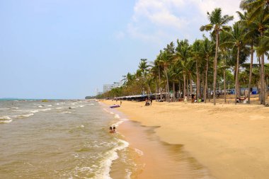Jomtien sahilinin Pattaya manzarası. Pattaya Tayland Mart 2020
