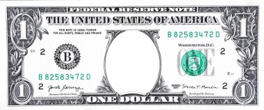Yüzü olmayan bir Amerikan doları, izole..