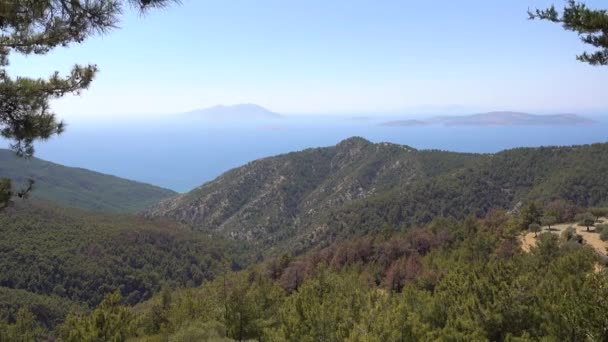 Scenic Views Mediterranean Coast Rhodes Island Greece — Stock Video