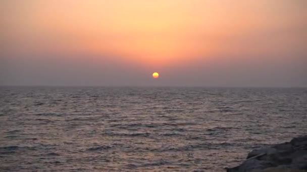 Piękny Zachód Słońca Słońce Horyzoncie — Wideo stockowe