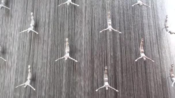 Vodopád Potápěči Pro Perly Dubai Mall Nákupní Centrum Spojené Arabské — Stock video