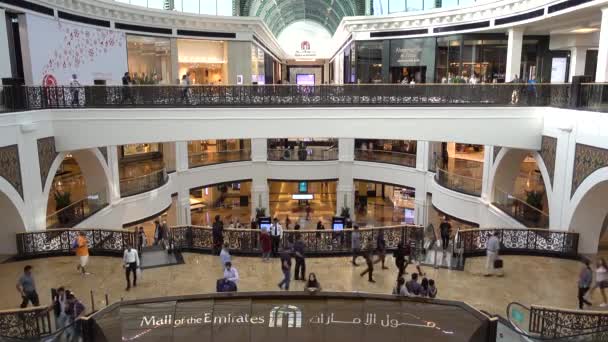 Mall Emirates Pessoas Andando Fazendo Compras Emirados Árabes Unidos Dubai — Vídeo de Stock