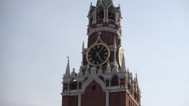 Moskova, Kızıl Meydan, Kremlin 'in yakın plan çanları Spasskaya Kulesi. Rusya, Moskova Nisan 2019
