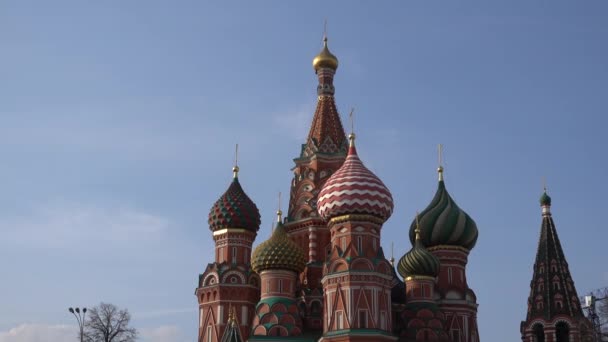 Russland Moskauer Roter Platz Basilius Kathedrale Russland Moskau April 2018 — Stockvideo