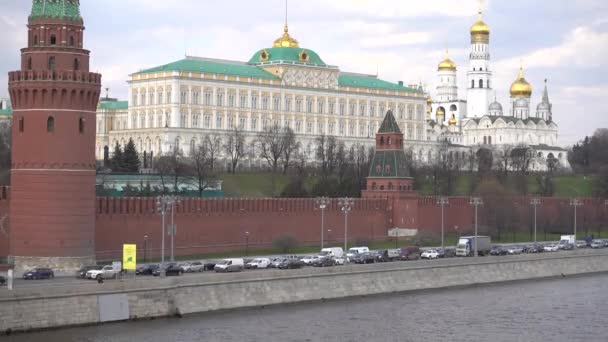 Kremlin Moscou Rivière Moscou Remblai Palais Grand Kremlin Cathédrale Annonciation — Video