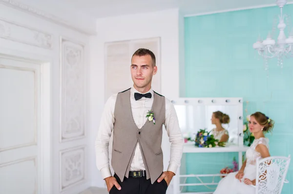 Portrait of the beautiful groom.