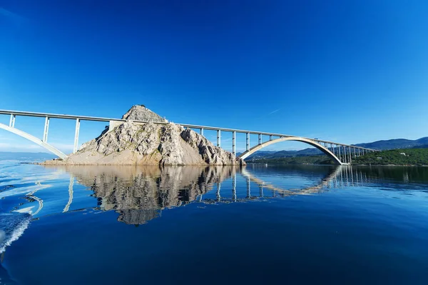 Bridge to the island of KRK. KRK is a Croatian island in the northern Adriatic Sea.