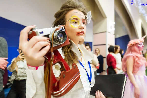 The girl with the camera. Cosplay character — Stock Photo, Image