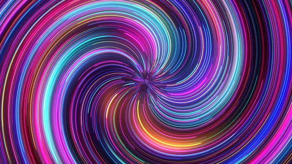 Abstrato Espiral Neon Luzes Fundo — Fotografia de Stock