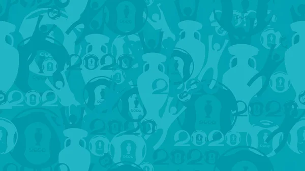 Soyut, kusursuz futbol geçmişi. Avrupa şampiyonası. Poster Avrupa Şampiyonu. Ödül kupası, Futbol, Kazanan 2020, Duvar kağıdı, Turkuaz, mavi