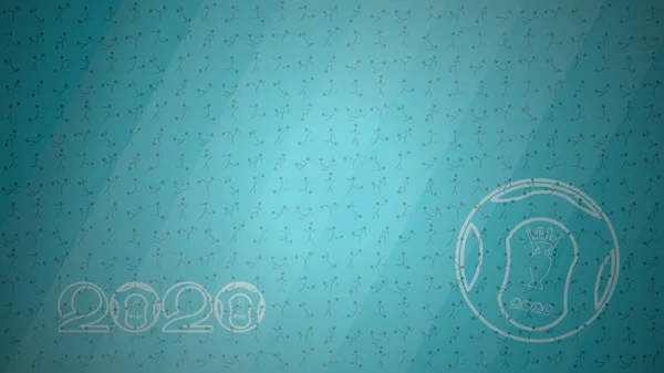 Soyut futbol geçmişi. Avrupa şampiyonası için bir poster. Futbolcular, Ödül Kupası, Futbol, Kazanan 2020, Duvar Kağıdı, Turkuaz, Mavi