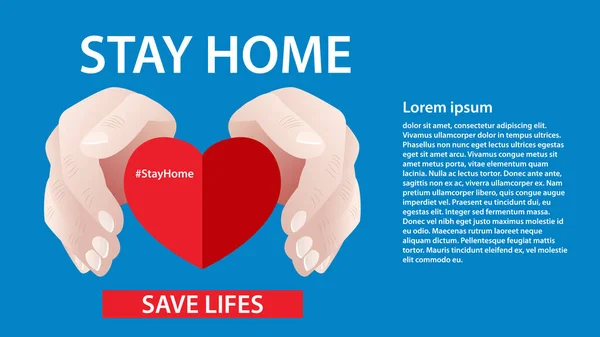 Eller kalbi korur. Evde kal, hayat kurtar Coronavirus Sosyal Mesafe kavramından korunma kampanyası tedbiri