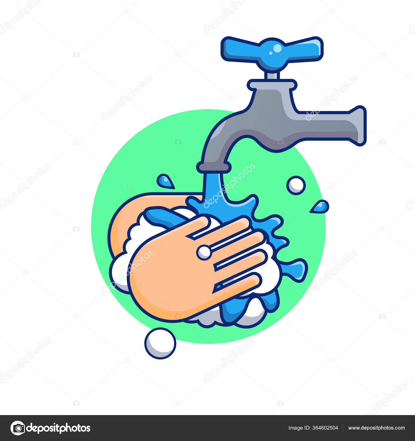 Mencuci Tangan Dengan Air Keran Dengan Sabun Cair Perlindungan Terhadap Virus