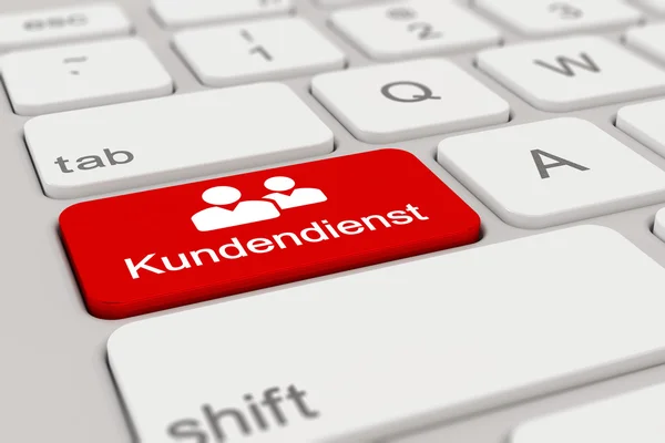 3d - teclado - Kundendienst - vermelho — Fotografia de Stock