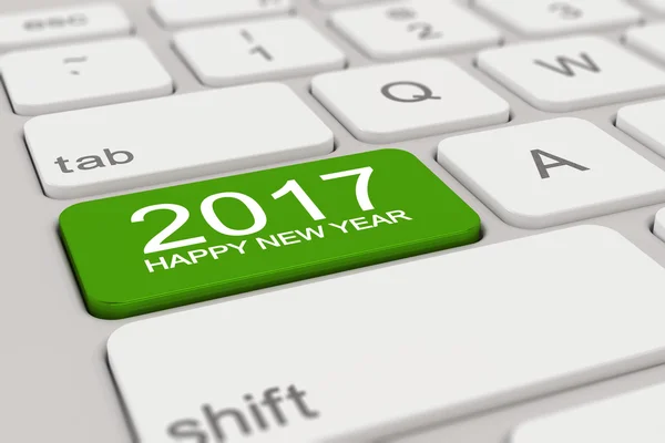 3d - клавиатура - 2017 - С Новым годом - зеленый — стоковое фото