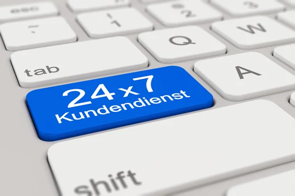 3D -キーボード- Kundendienst - 24 x 7 -青 — ストック写真