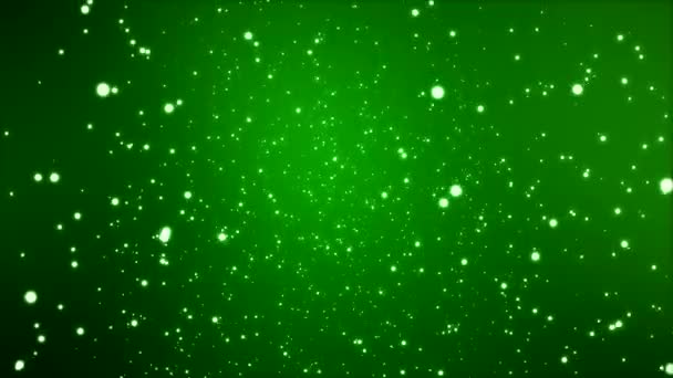 녹색 배경 위에 떨어지는 눈송이의 비디오 애니메이션 — 비디오