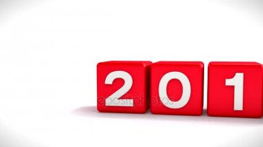 Yeni yıl 2017 kavramı - küp - kırmızı