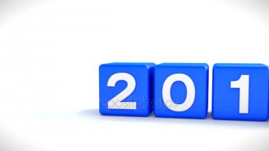 Yeni yıl 2017 kavramı - küp - mavi