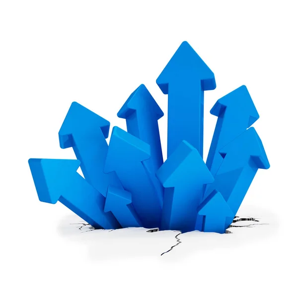 3d - Durchbruchspfeile - blau — Stockfoto