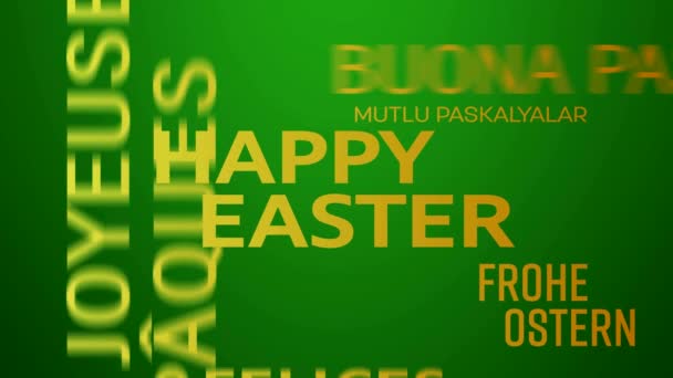 Word cloud animation - happy easter - green yellow — Stock Video