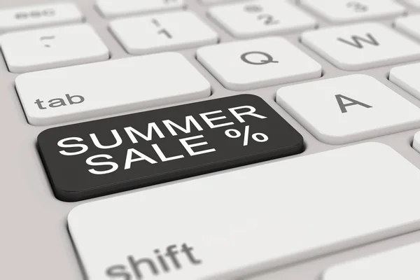 3d - keyboard - summer sale - black — Stock Photo, Image