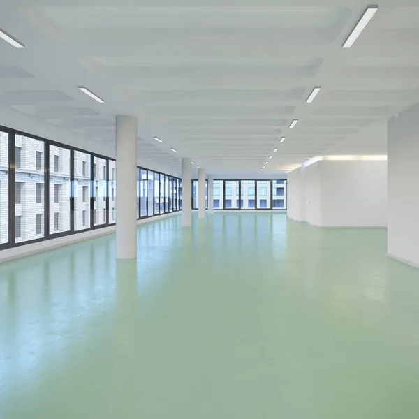 Renderowania 3D - pusty budynek biurowy — Zdjęcie stockowe