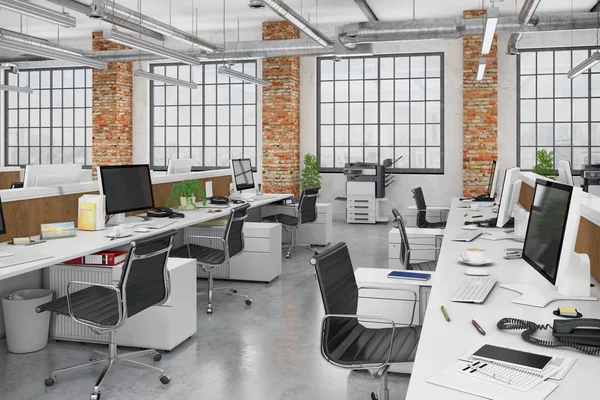 3D render - açık plan büro - ofis binası