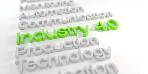 3d render - industry 4.0 words in green — Stock Photo, Image