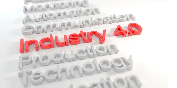 3d render - industry 4.0 words in red — Stock Photo, Image