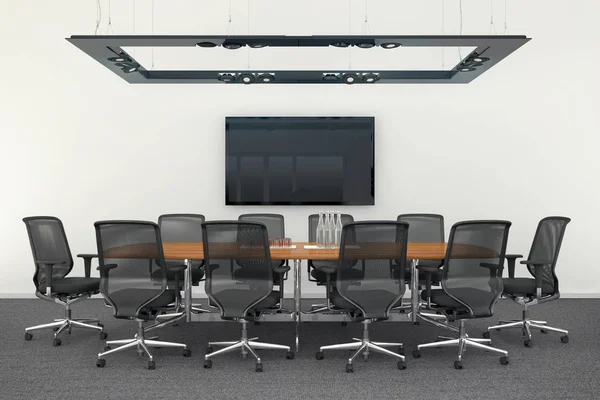 Renderização 3d - sala de reuniões - prédio de escritórios — Fotografia de Stock
