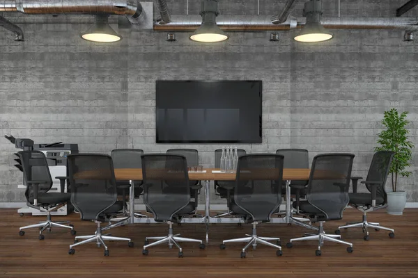 Renderização 3d - sala de reuniões - prédio de escritórios — Fotografia de Stock