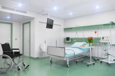 3d render - empty hospital room clipart