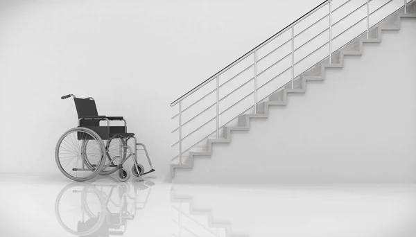 3d 렌더링-휠체어 및 계단 — 스톡 사진