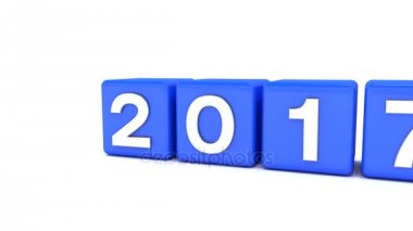 Mavi küpleri 2017-2018 ile-3D animasyon yeni yıl 2018 temsil eder..