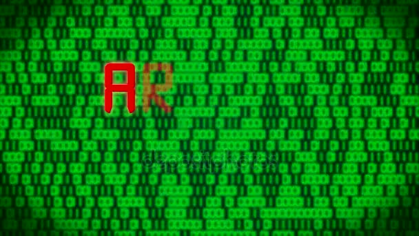 Animation 3D - code binaire vert - accès refusé 