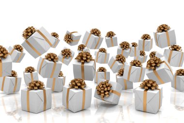 düşen hristmas 3D render sunar