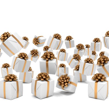 3D render düşen Noel hediye