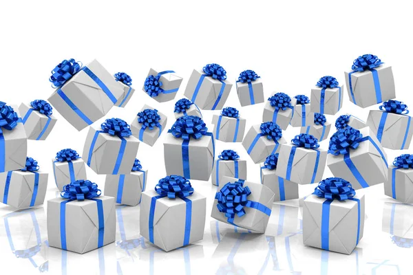 3D render düşen Noel hediye