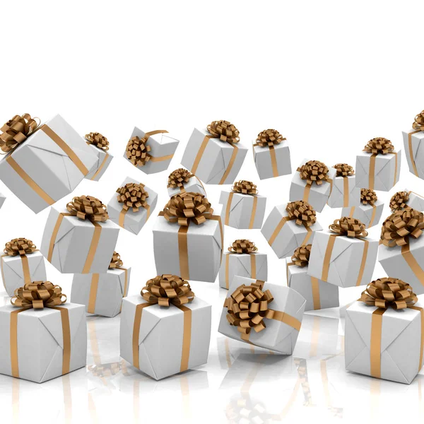 3D render düşen Noel hediye 